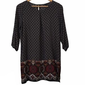 Iris Mixed Print Casual Light Relaxed Tunic Top M